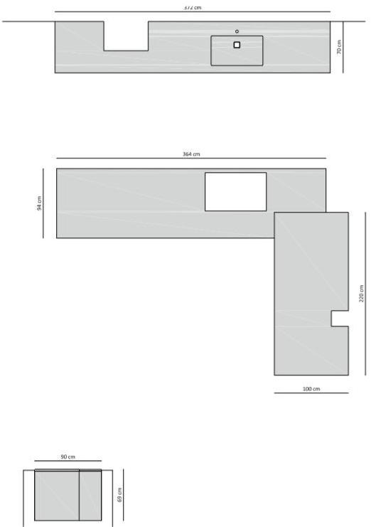TM Italia Cucine Линейная кухня с духовкой колонкой и островом D90 sun-id-1492765 - Вид №5