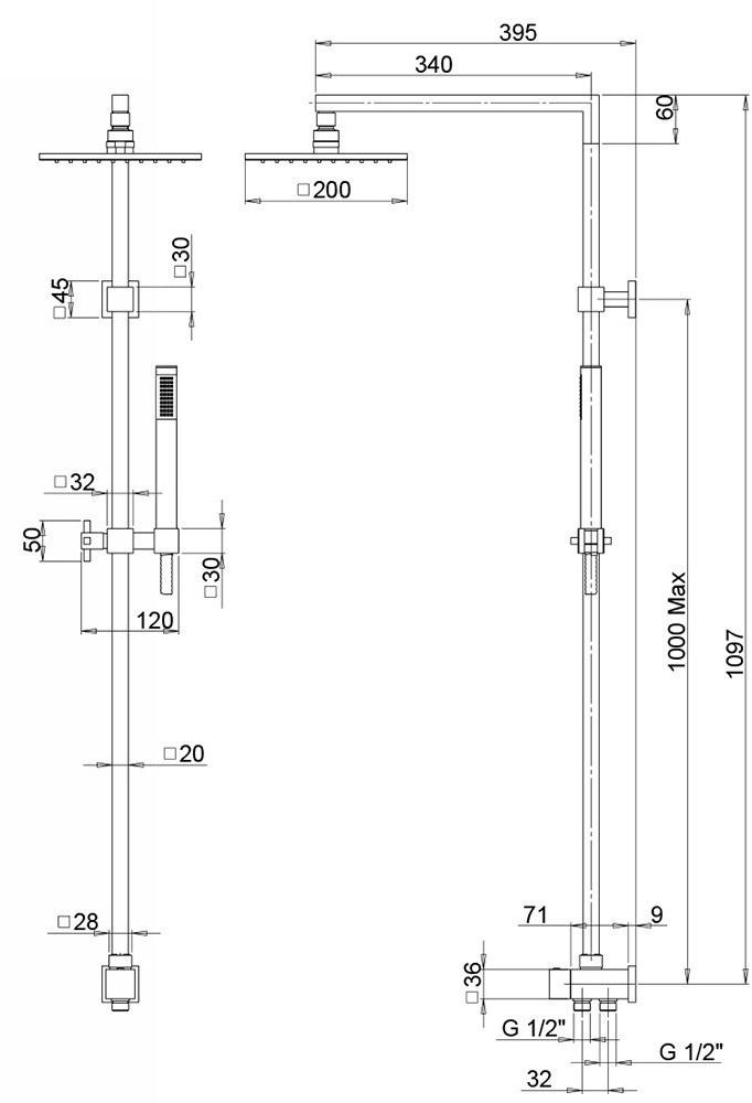 Paini RSQ2 50CR191ARQ4P3 душевая система  - Вид №1