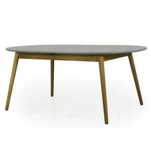 Стол овальный, раздвижной, Tenzo Dot, дуб, 75х180/230х105 см, серый