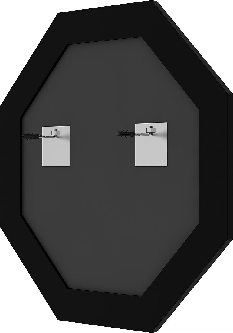 BY 3960 Зеркало в багетной раме - волна алюминий 46 mm EVOFORM Octagon - Вид №1