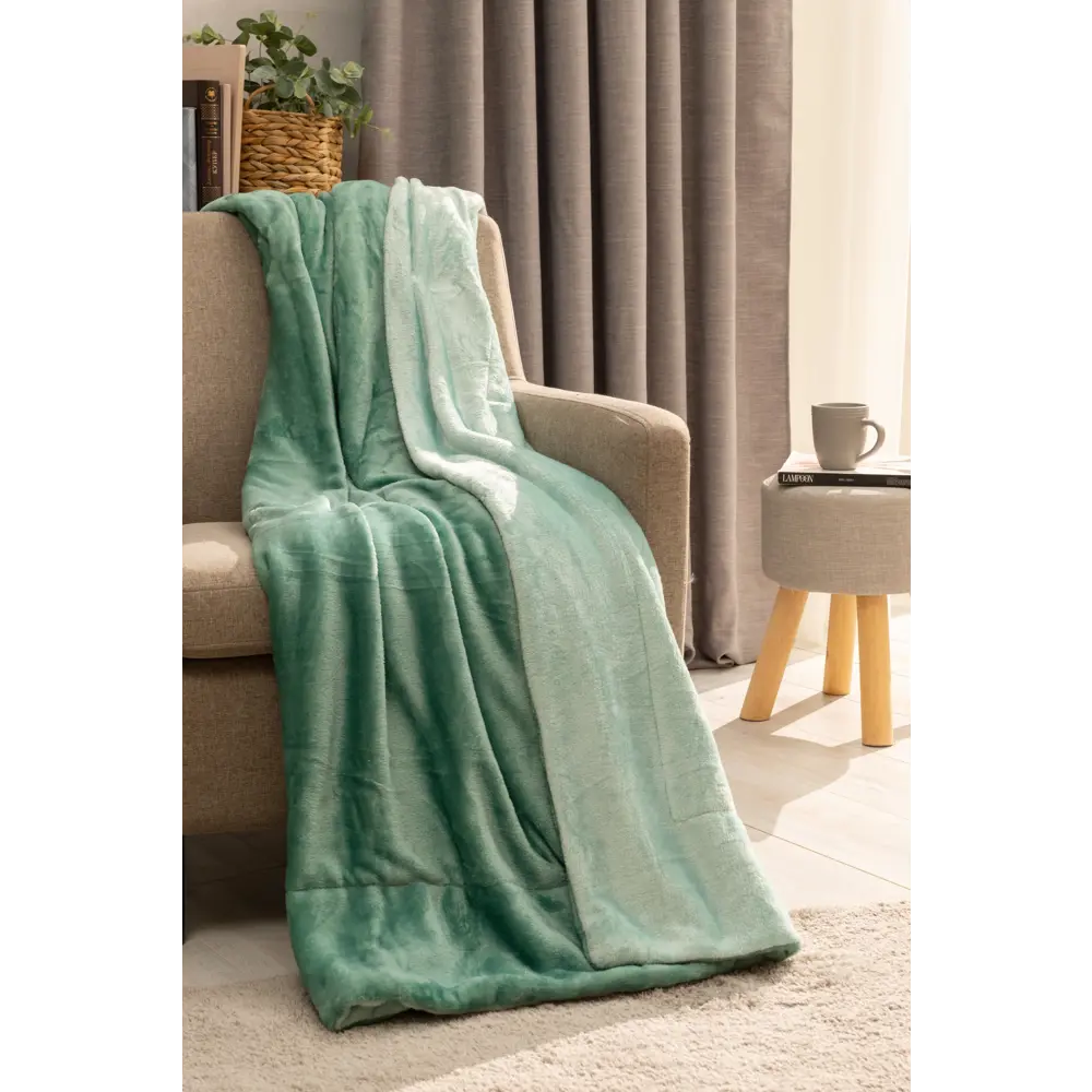 Плед "Монтелло" 180x200 см микрофибра цвет зеленый Ardenza STLM-2030533 - Вид №2