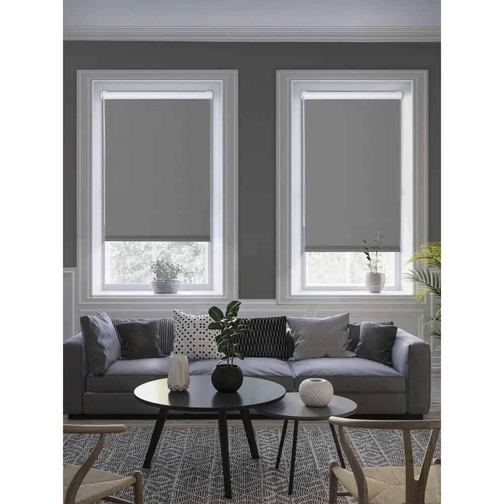 Штора рулонная блэкаут Midnight 50x175 см серая GARDEN STLM-2204328 - Вид №3