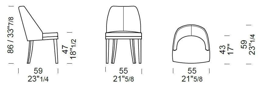 Кожаный мягкий стул Borzalino JULIE ARCH-00008044 - Вид №1