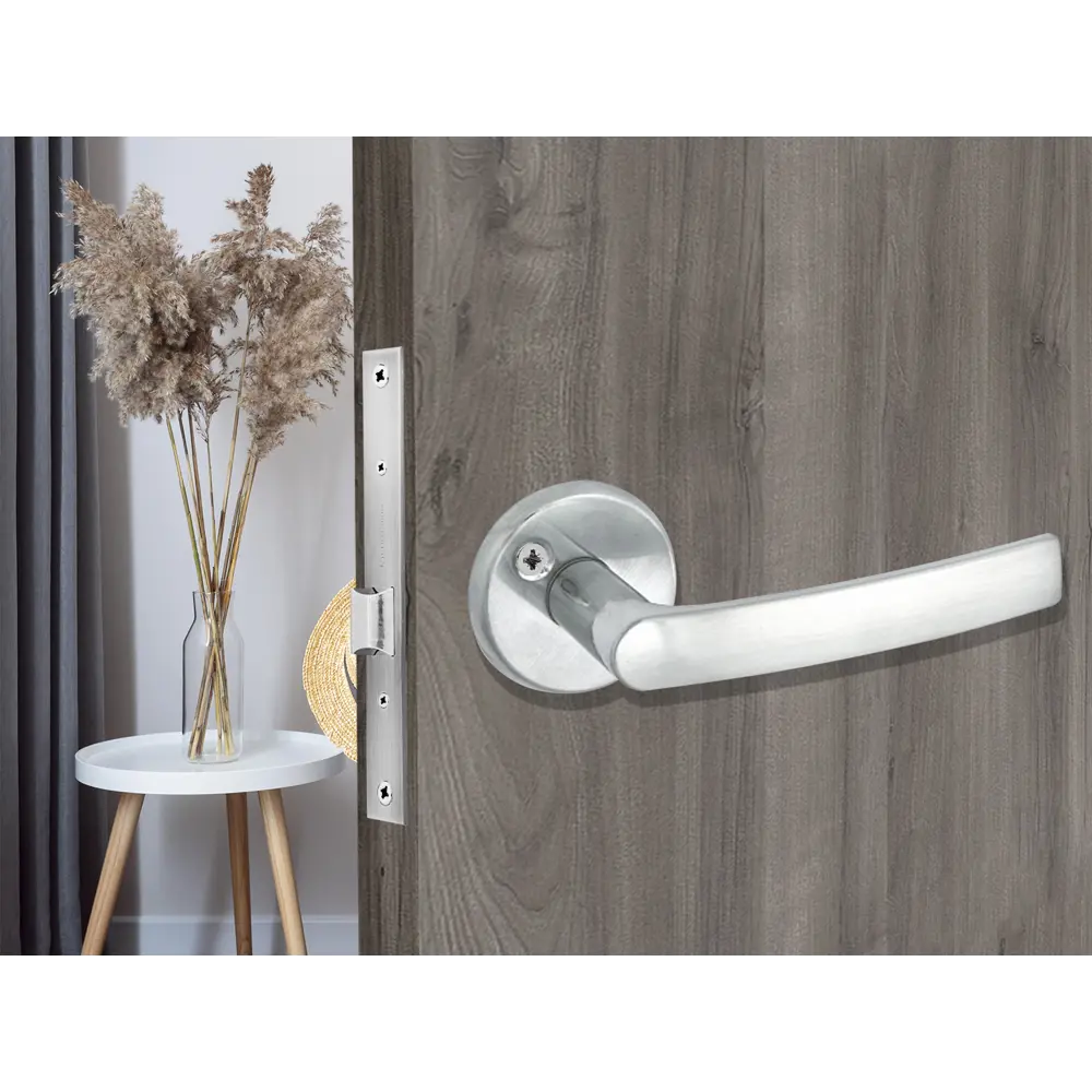 Дверные ручки на розетке Фабрика Замков 016 SC с матовым хромом 18810141 STLM-0012953 - Вид №6