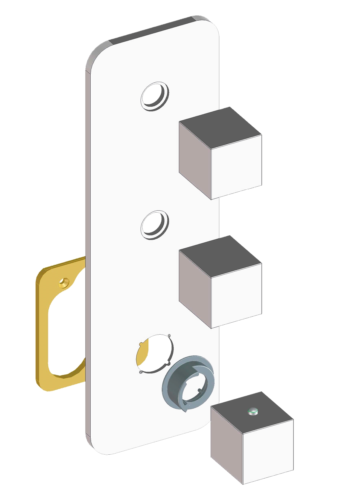 Z032204 + Z030203 000 Смеситель & запорный кран Cube 3 Outlets (with diverter) HP BOSSINI  - Вид №2