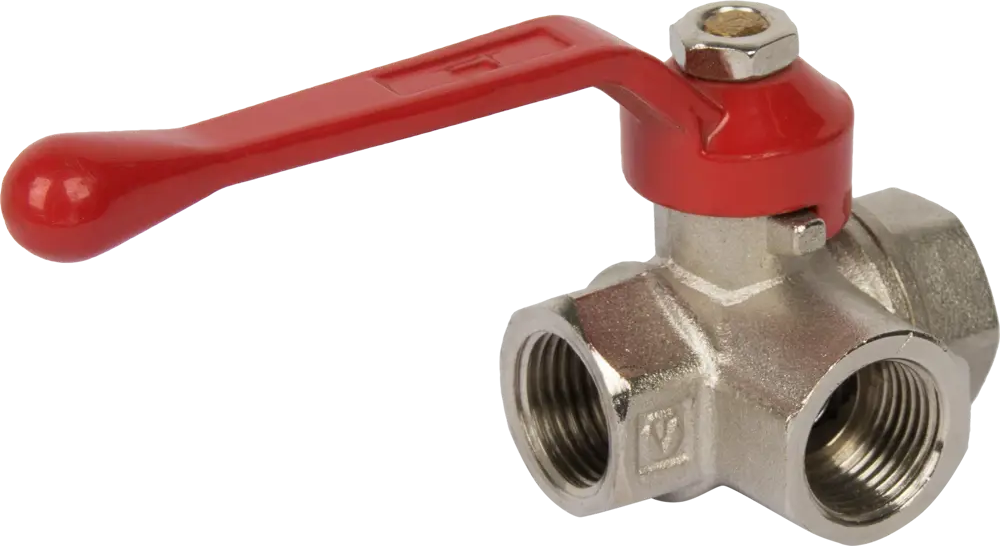 Трехходовой шаровой кран Valtec с Т-образной ручкой 1/2" 10487545