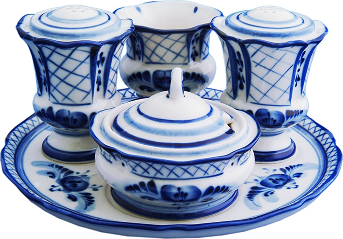 10593952 Гжельский фарфоровый завод Набор для специй "Василек" 1с Фарфор, Керамика 