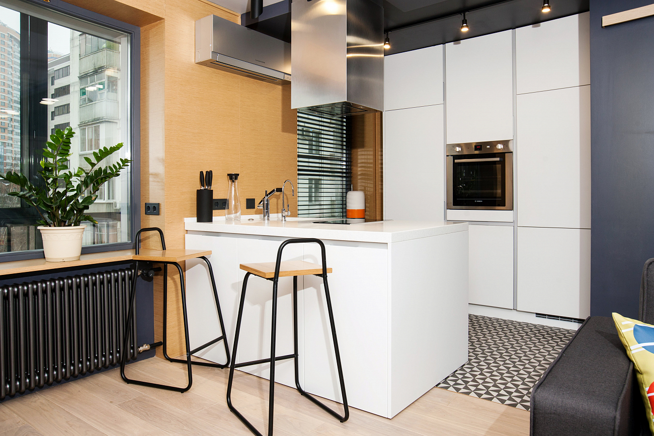 Барный стул с деревянным сиденьем бирюзовый Bauhaus WOODI  00-3966223 Голубой  - Вид №3