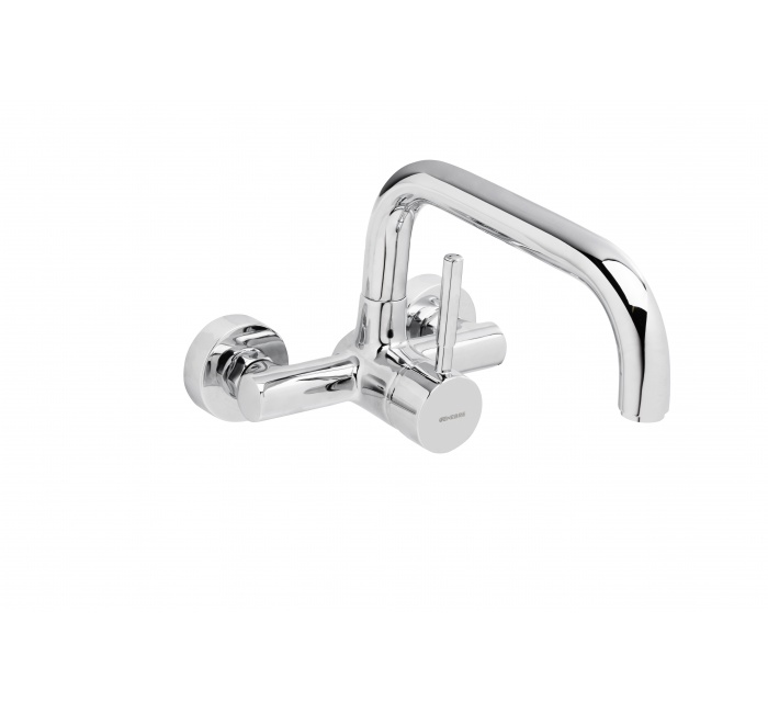 GENEBRE 65192 18 45 66 Смеситель для раковины настенный, однорычажный, 15 см  - Вид №1