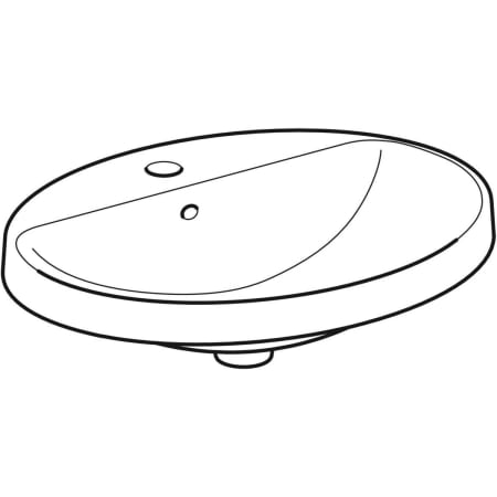 500.720.01.2 Встраиваемая раковина Geberit VariForm овальной формы, с полкой для отверстия под смеситель Geberit  - Вид №13