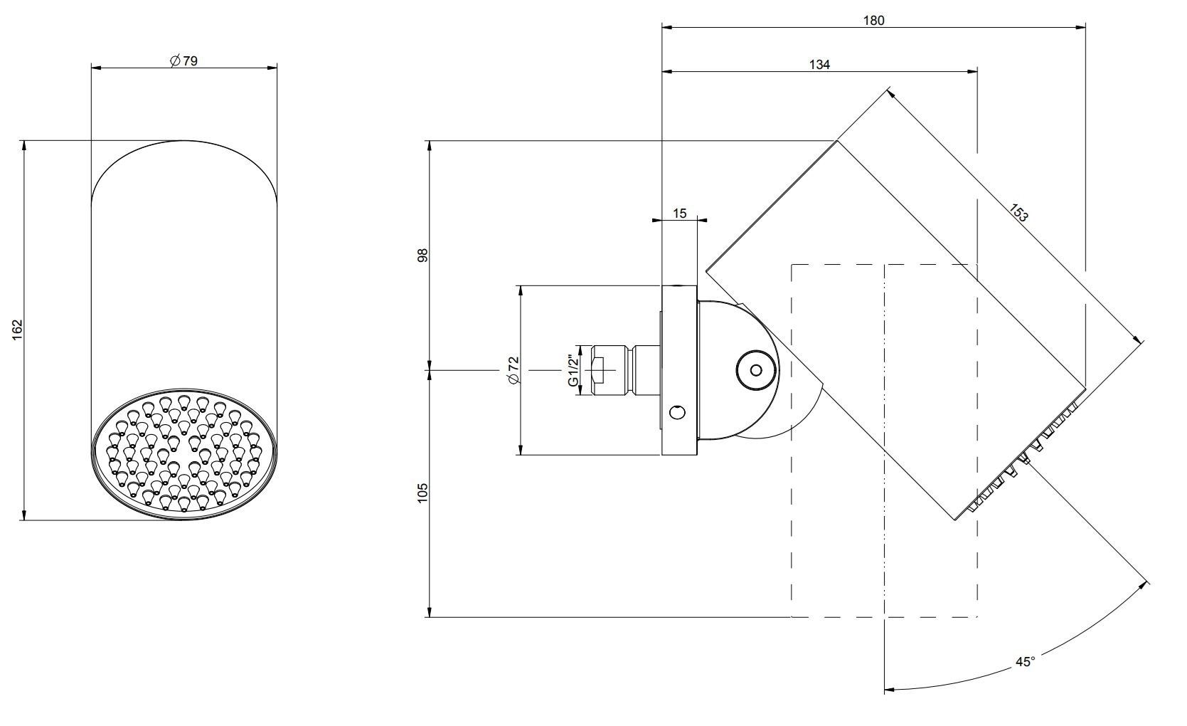Стальная регулируемая насадка для душа с водопадом Gessi Мелы316 ARCH-00103671 - Вид №6