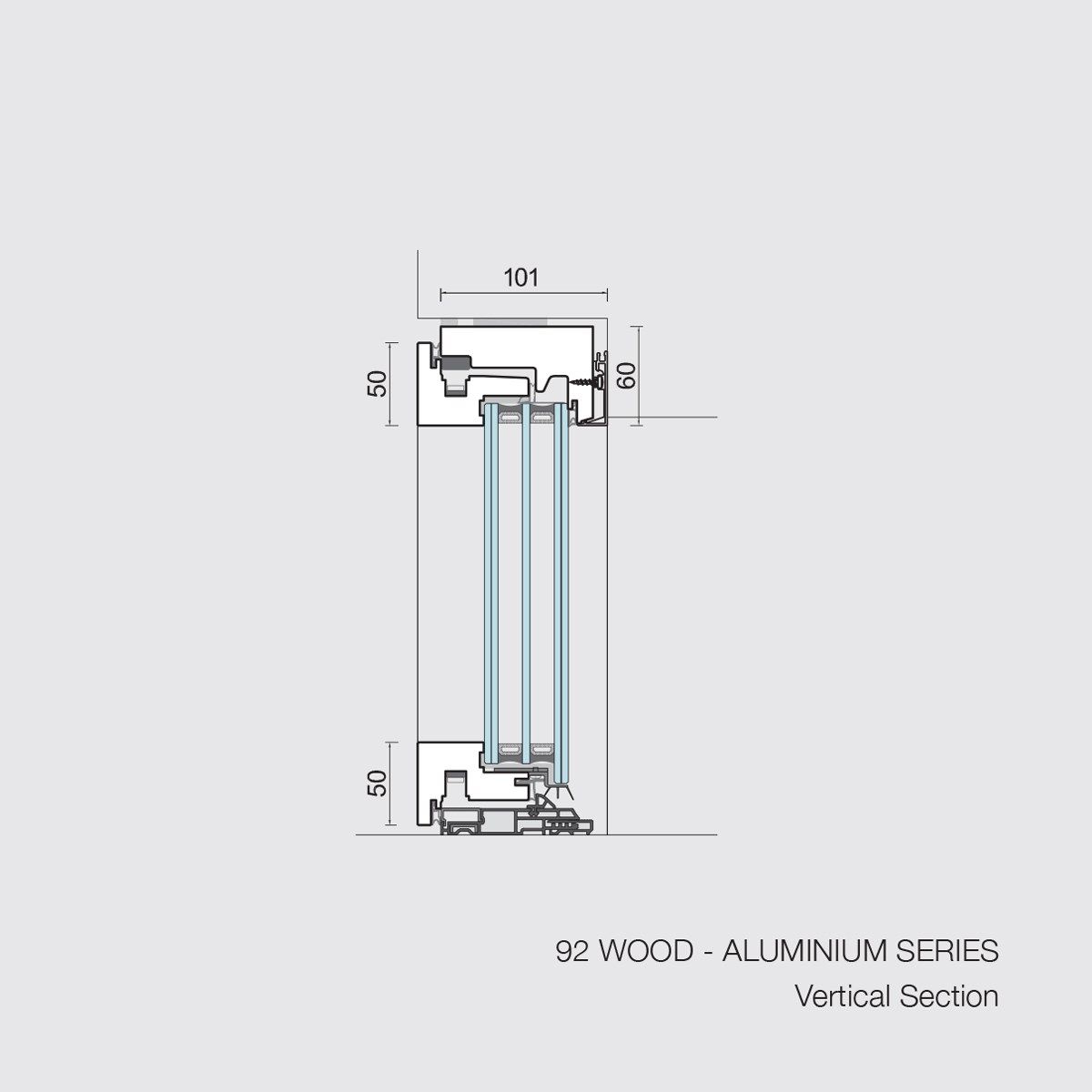 Деревянная распашная оконная дверь с двойным остеклением Carminati Skyline System ARCH-00018422 - Вид №9