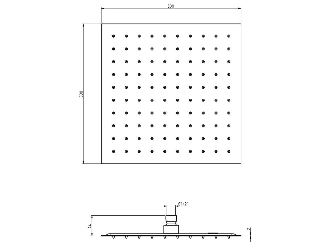 Квадратная насадка для душа из нержавеющей стали с системой защиты от накипи Rubinetterie Frattini ARCH-00084733 - Вид №4