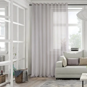 Тюль MIAMOZA бежевый на шторной ленте 300x295 см 88054292