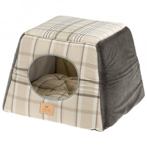 ПР0049288 Домик-трансформер для животных EDINBURGH коричневый, с двухсторонней подушкой FERPLAST