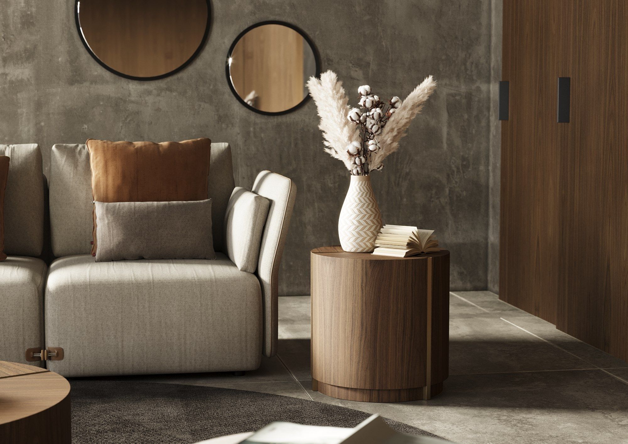 Круглый деревянный журнальный столик для гостиной Laskasas Не другое издание ARCH-00140761 - Вид №1