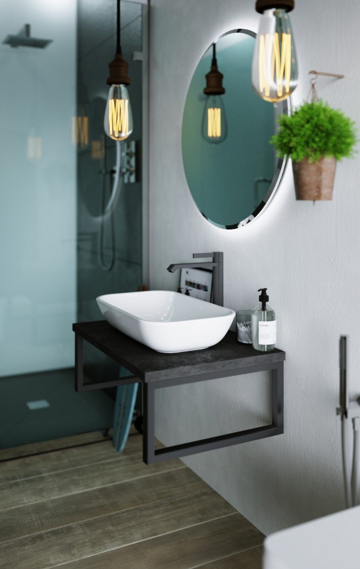 У85836 Столешница GRUNGE LOFT 80 Бетон темно-серый 1 Marka GRUNGE LOFT  - Вид №2