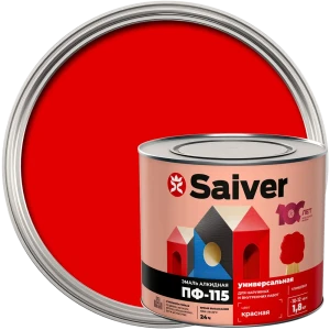 Эмаль ПФ-115 Saiver Lux цвет красный 1.8 кг 83402374 STLM-2170360