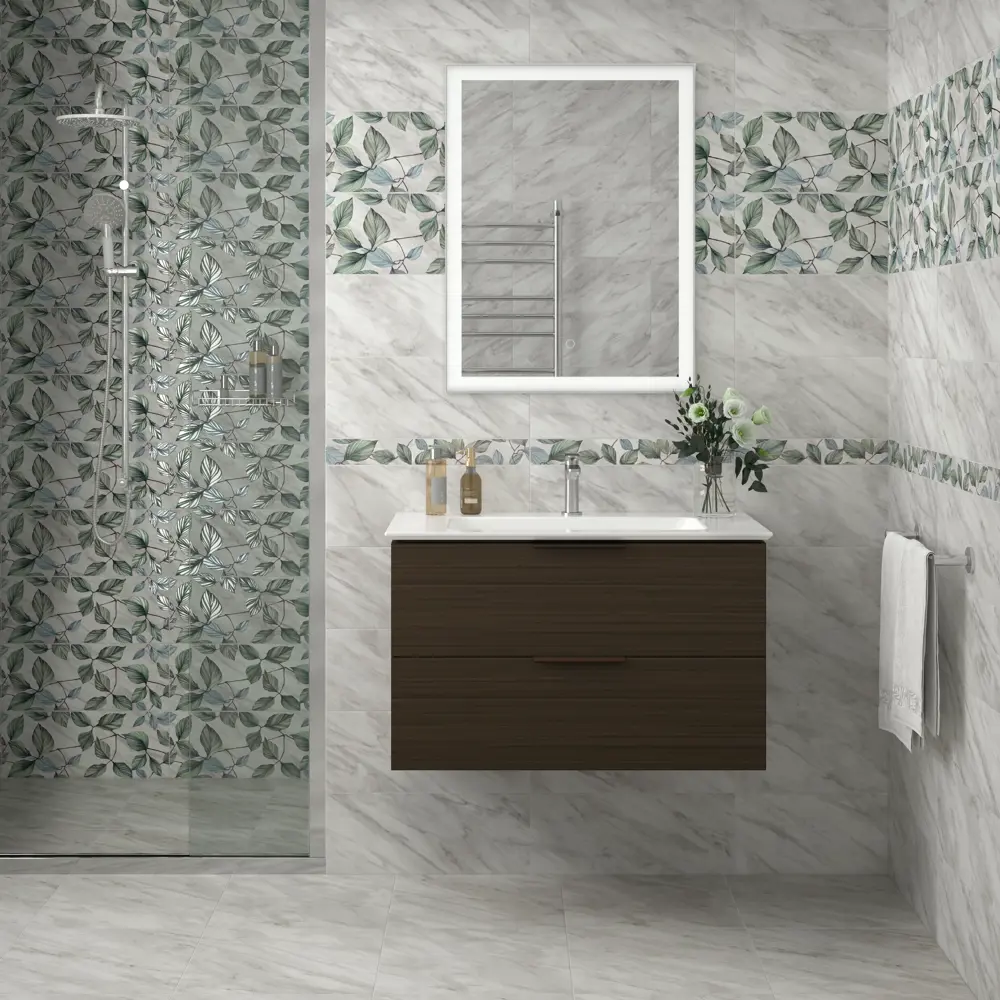 Декор настенный Kerama Marazzi Кремона VT/A587/7234 20x50 см матовый цвет белый зеленый синий STLM-2103506 - Вид №4