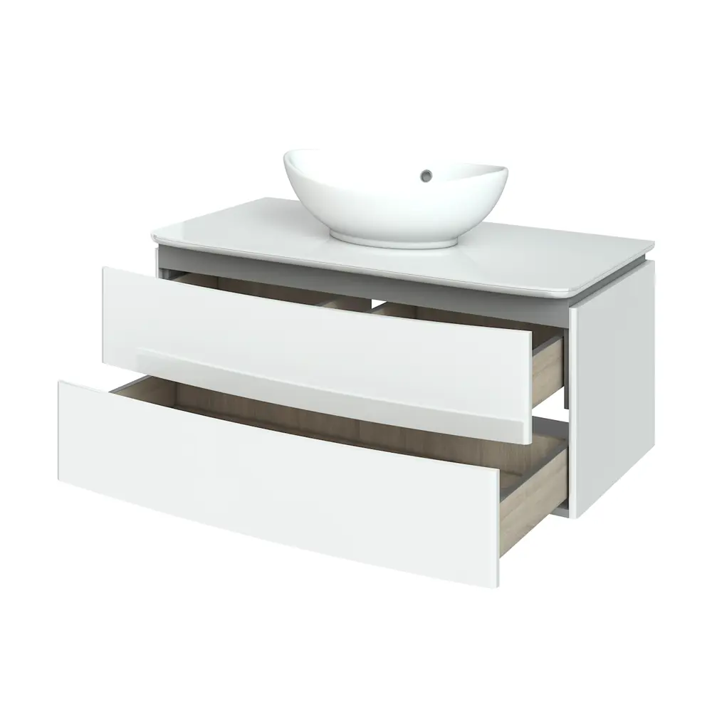 Тумба под раковину подвесная Vigo Cosmo 80 см цвет белый STLM-2170570 - Вид №2