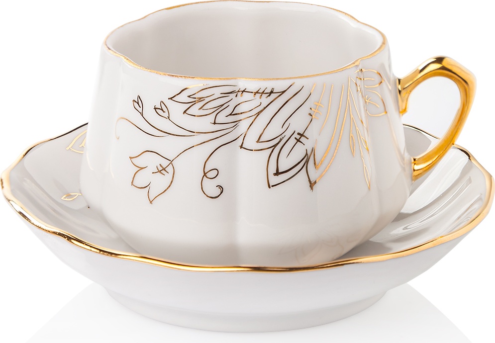 10617384 Мануфактуры Гарднеръ в Вербилках Чашка с блюдцем 100 № 7 "Сувенирная" Фарфор, Керамика 