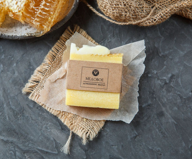 3761 Мыло ручной работы "Медовое" Вкусляндия 