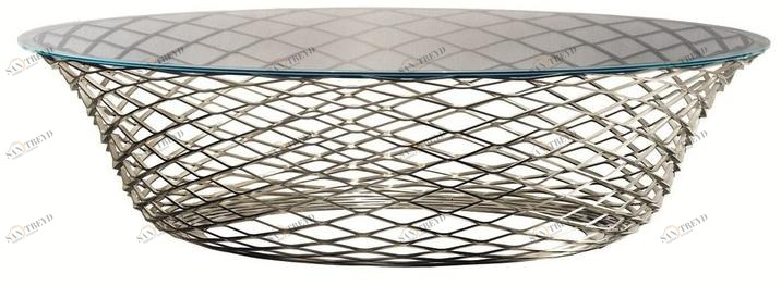 Molteni & C. Круглый журнальный столик из стали и хрусталя sun-id-1497999