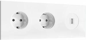 FEDE 3-х модульная розетка с usb Twenty