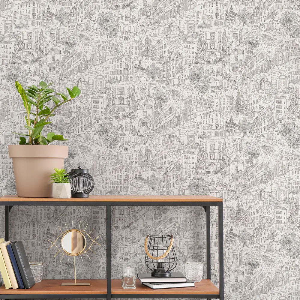 Обои флизелиновые New Age Citi Life бежевые 1.06 м 167215-94 STLM-2188925 - Вид №1