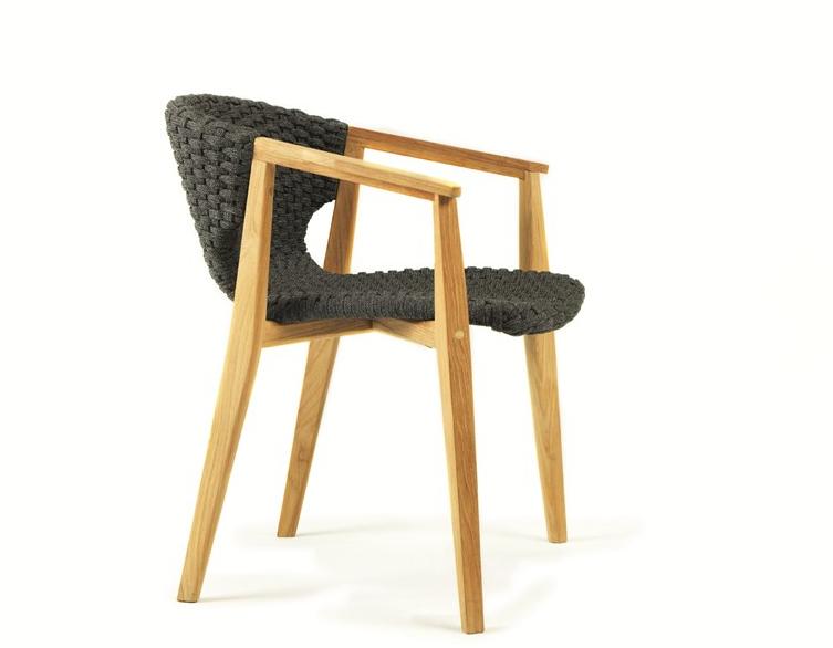 Ethimo Садовый стул из синтетической ткани с подлокотниками Knit Knitsb01 - Вид №2