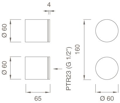Ceadesign Смеситель для душа из нержавеющей стали с переключателем Opus Ops 50 - Вид №1