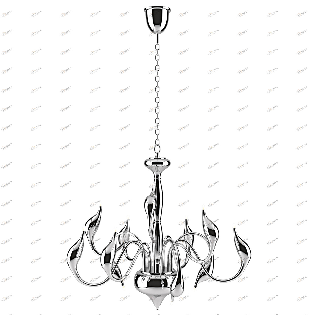 Подвесная люстра Lightstar Cigno Collo Ch 751124 LIGHTSTAR ДИЗАЙНЕРСКИЕ, CIGNO COLLO 056061 Хром 