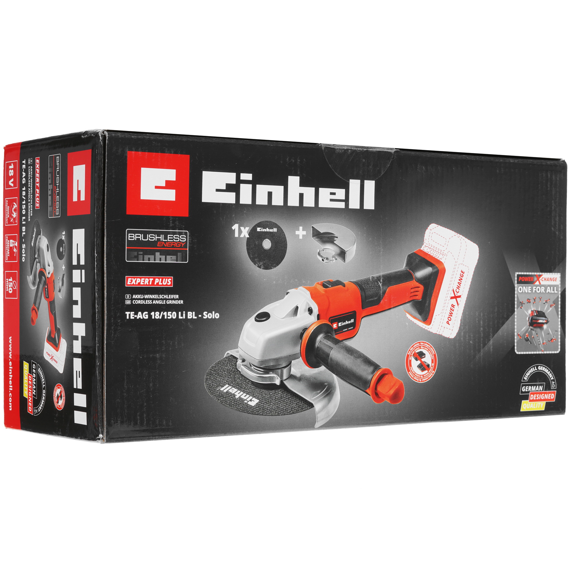 Углошлифовальная машина (УШМ) Einhell PXC TE-AG 18/150 Li BL - Solo Power X Change 18V  , Без ЗУ, Без АКБ 5322662 STDN-0039409 - Вид №9