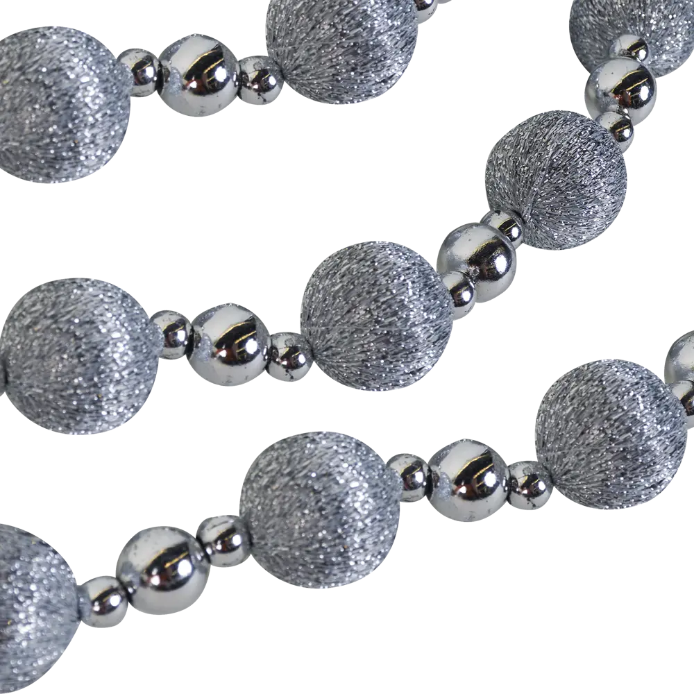 Бусы в пластиковой упаковке серебристые 180  см Santreyd STLM-2086623 - Вид №2