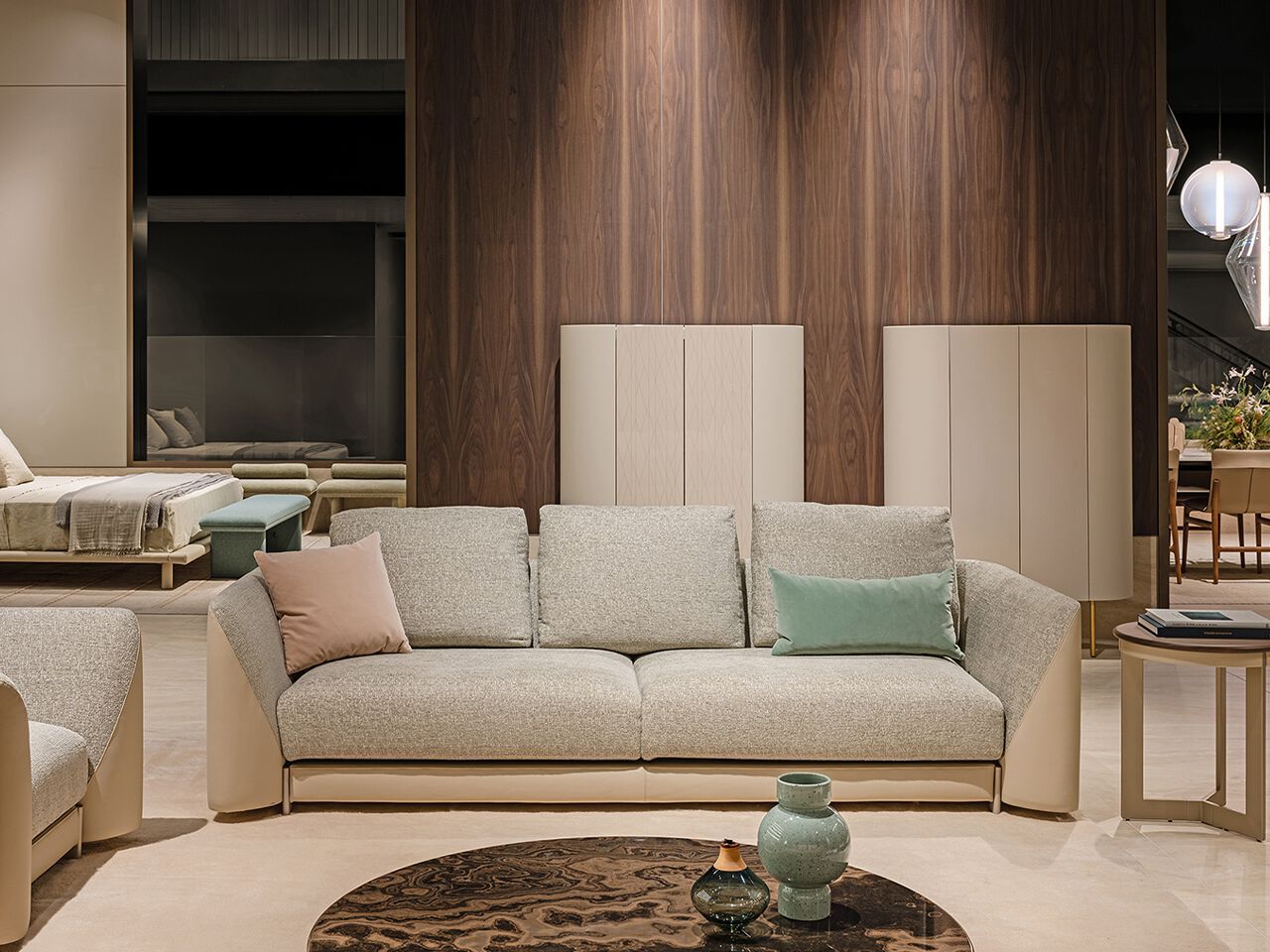 Ткань и кожаный диван для гостиной Turri Joel ARCH-00089250 - Вид №3