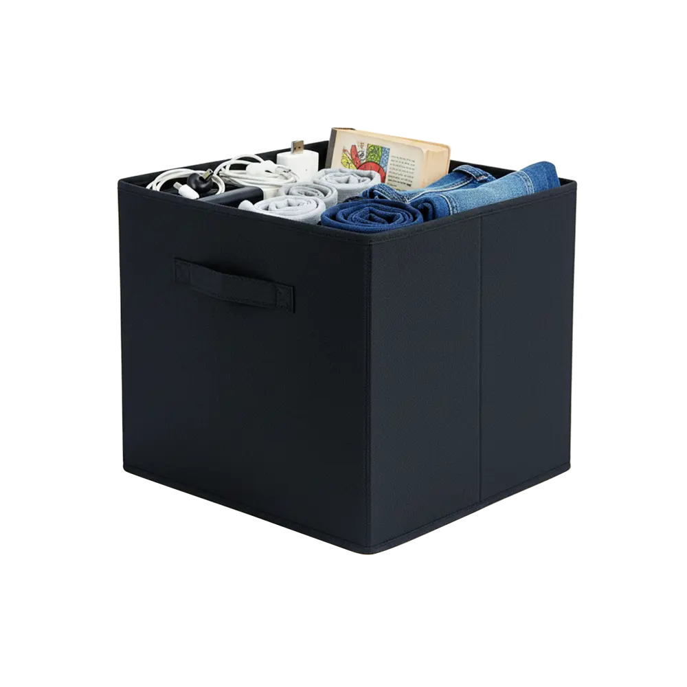 Короб-органайзер KONSENSA 31x31x31 см полиэстер цвет чёрный Kub STLM-2151668 - Вид №11