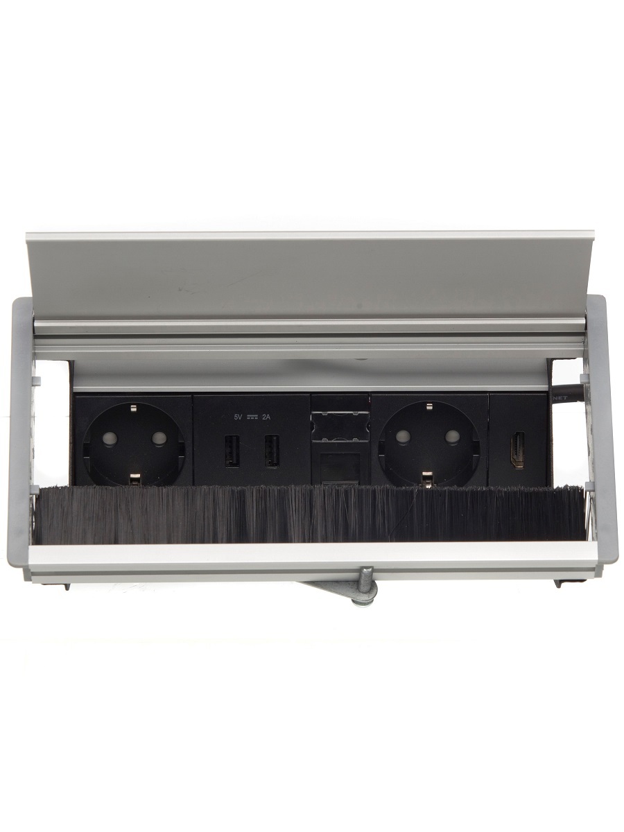 Блок электрических розеток Flap 12057 Silver NAVAKO  - Вид №1