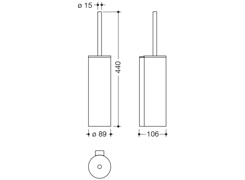 900.20.00140 Набор туалетных щеток с крышкой HEWI System 900 - Вид №1