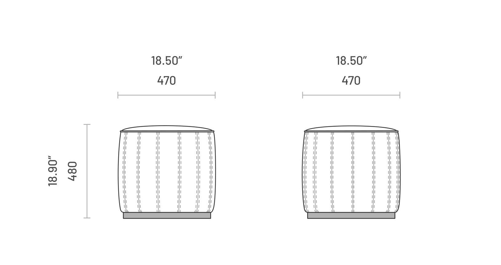 Круглый пуф из ткани Domkapa LOW ARCH-00031277 - Вид №2