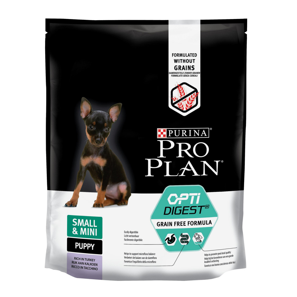 ПР0058462 Корм для щенков Grain Free Formula мелких и карликовых пород с чувствительным пищеварением, индейка сух. 700 г Pro Plan 
