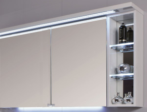 S2A43926R(184) Puris Crescendo, зерк. шкаф (2 двери) c LED подсветкой 900 мм правый, цвет дуб светлый