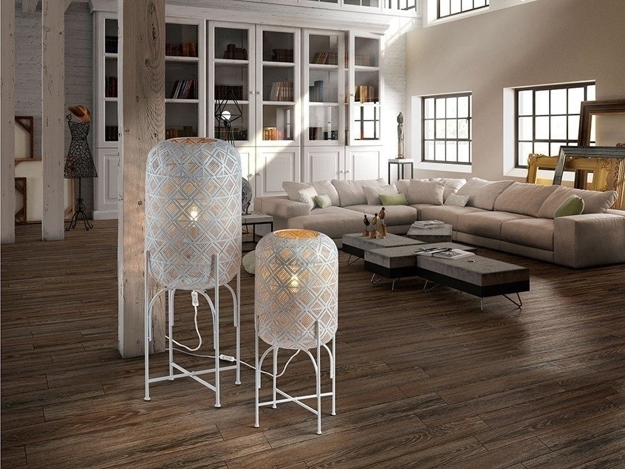 088141 Фонарь большой 1L белый/золотой Schuller Jana