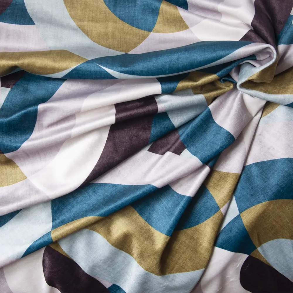 Штора на ленте Цветные волны 140x280 см цвет бирюзовый SEASONS STLM-2210078