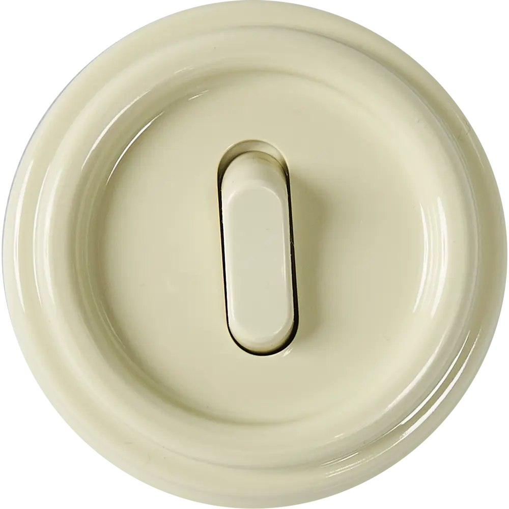 Выключатель Electraline одноклавишный глянцевый слоновая кость 84229198 Лофт STLM-0047232 - Вид №1