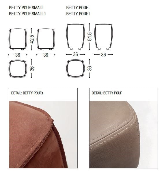 Кожаный низкий мягкий стул Riva 1920 Betty ARCH-00049917 - Вид №5