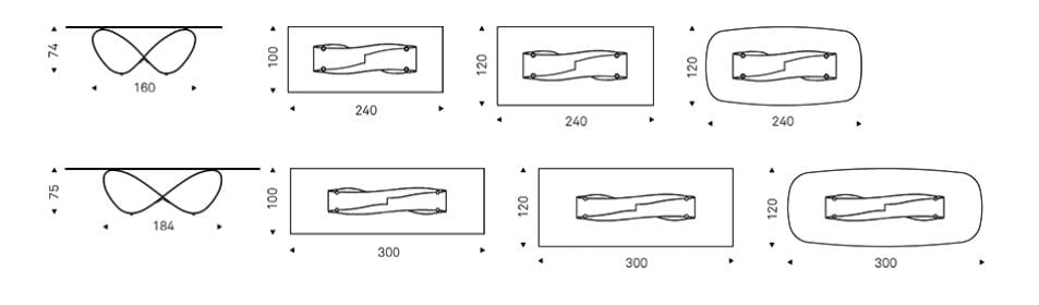 Прямоугольный стол из стали и хрусталя Cattelan italia Butterfly ARCH-00018693 - Вид №4