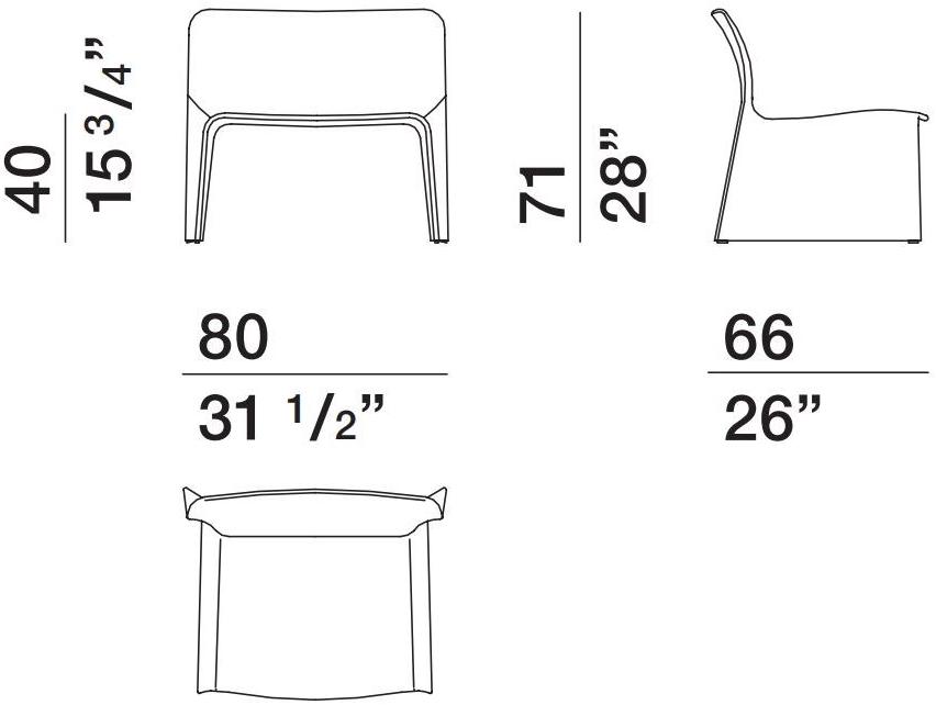 Molteni & C. Кресло со съемным чехлом из ткани Glove sun-id-1455345 - Вид №3
