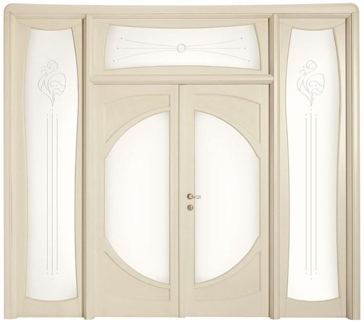 LEGNOFORM Дверь из лакированного массива дерева с фрамугой и светлыми сторонами Liberty sun-id-1425290 - Вид №2