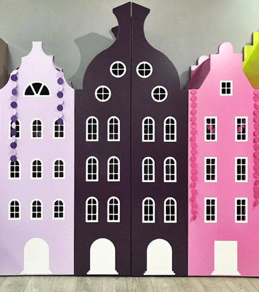 Шкаф-домик детский двухдверный "Амстердам-2" МАНДАРИН АМСТЕРДАМ 179526 Розовый Santreyd  - Вид №6