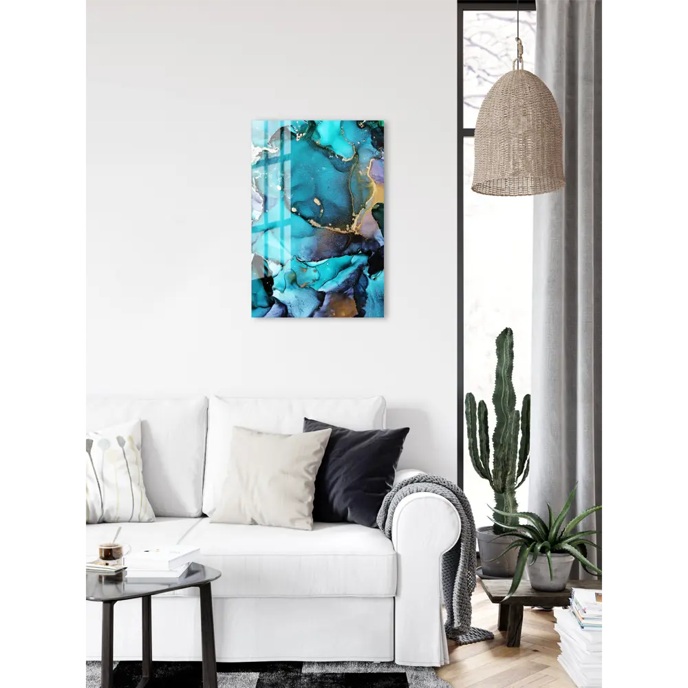 Картина на стекле «Бирюзовый акрил» 40x60 см 82977332 STLM-2023195 ARTABOSKO  - Вид №4